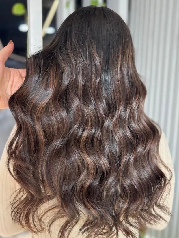 Brun chocolat aux reflets caramel